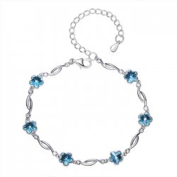 silver bracelet with flower shaped crystals from swarovski silver bracelet with flower shaped crystals from swarovski