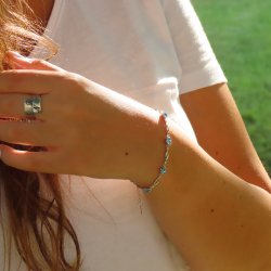 silver bracelet with flower shaped crystals from swarovski silver bracelet with flower shaped crystals from swarovski