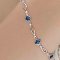 silver bracelet with blue square crystals from swarovski