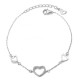 Heart bracelet for girls with cubic zirconia 