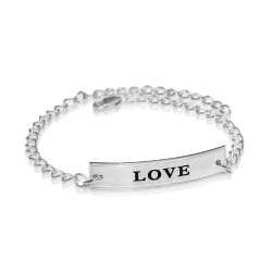 Engraved bar bracelet - 925 sterling silver  Engraved bar bracelet - 925 sterling silver
