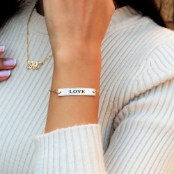 Engraved bar bracelet - 925 sterling silver 