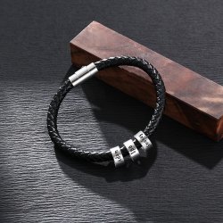 men bracelet with custom beads - 925 sterling silver men bracelet with custom beads - 925 sterling silver