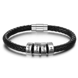 men bracelet with custom beads in sterling silver men bracelet with custom beads in sterling silver