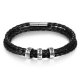 braided leather bracelet with custom beads 