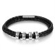 Men leather bracelet with custom beads 