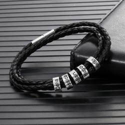 leather bracelet with custom beads