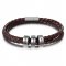 Brown Leather Bracelet with Custom Beads