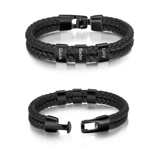 engraved black bracelet