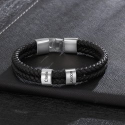 personalized man bracelet with  beads