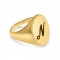 engraved ellipse ring - 18k gold plated silver 