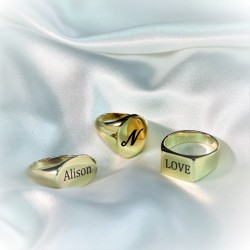 engraved ellipse ring - 18k gold plated silver  engraved ellipse ring - 18k gold plated silver