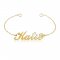 name bracelet in gold plated sterling silver