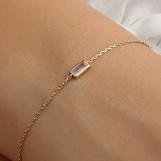 Sterling Silver rose quartz bracelet