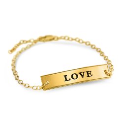 Engraved bar bracelet - 18k gold plated silver  Engraved bar bracelet - 18k gold plated silver