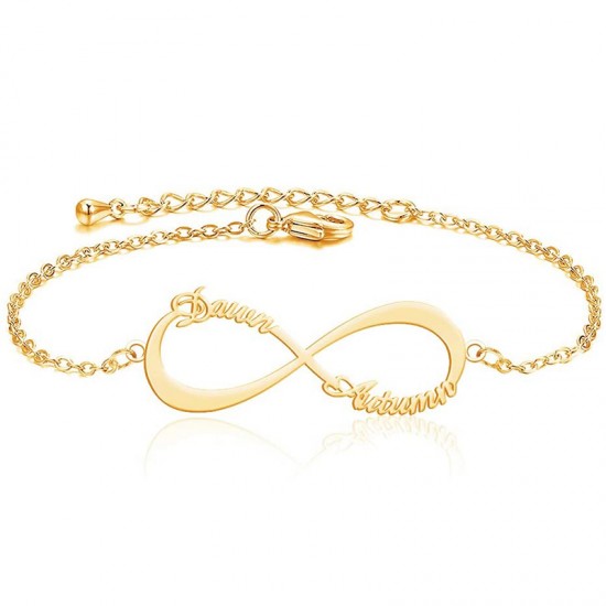 Rose Gold and Diamond Rigid Infinity Bracelet - Jewelry Online Grau