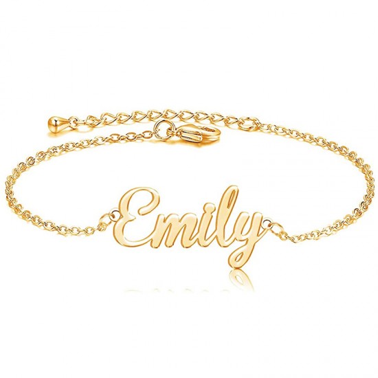 Personalized Name Bracelet in 18k Gold Plating