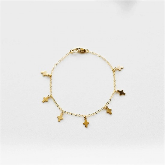 Liberty bracelet with small goldfilled cross