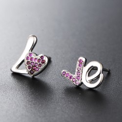 925 sterling silver heart shape stud earrings with cubic zirconia  925 sterling silver heart shape stud earrings with cubic zirconia