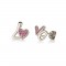  925 sterling silver heart shape stud earrings with cubic zirconia