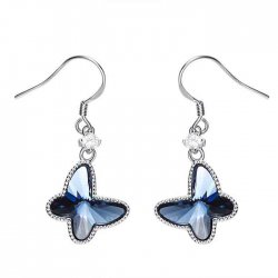 silver butterfly earrings with crystals from swarovski silver butterfly earrings with crystals from swarovski