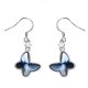 silver butterfly earrings with crystals from swarovski