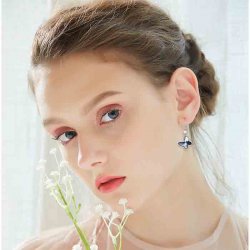 silver butterfly earrings with crystals from swarovski silver butterfly earrings with crystals from swarovski