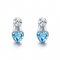 heart shaped drop earrings with blue crystals from swarovski