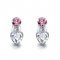 heart shaped drop earrings with pink crystals from swarovski