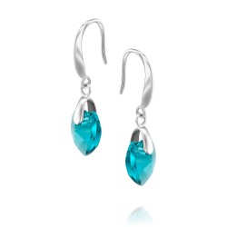 heart shaped swarovski earrings - blue zircon  heart shaped swarovski earrings - blue zircon