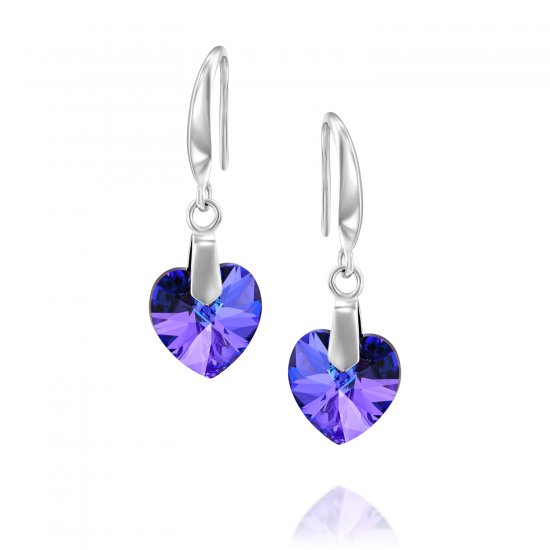 heart shaped swarovski earrings - Crystal Heliotrope