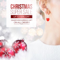 heart shaped swarovski earrings - Light Siam heart shaped swarovski earrings - Light Siam