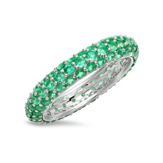 emerald zirconia ring in sterling silver 