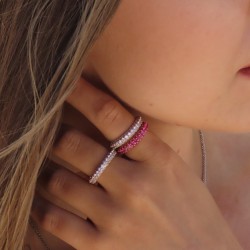 steling silver zirconia ring - light pink