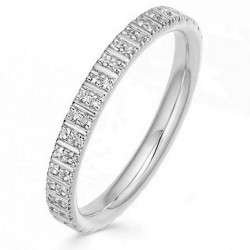 Double eternity ring 925 sterling silver and two rows of zircon stones Double eternity ring 925 sterling silver and two rows of zircon stones