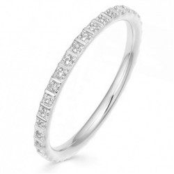 Eternity ring 925 sterling silver and a row of  zircon stones Eternity ring 925 sterling silver and a row of  zircon stones