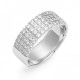 Band ring 925 sterling silver and 4 rows of zircon stones