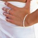 natural freshwater pearl ring with 925 silver beads