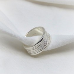 Sterling Silver Handmade Wide  Adjustable Band Ring Sterling Silver Handmade Wide  Adjustable Band Ring