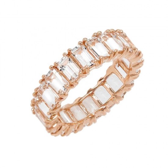 Cubic Zirconia Eternity Ring - 18k rose gold plated