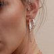 rose gold plated hoop earring with cubic zirconia