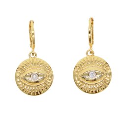 gold plated eye coin earrings gold plated eye coin earrings
