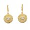 gold plated eye coin earrings