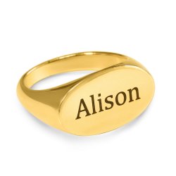 Ellipse Engraved Ring - 18k gold plated  Ellipse Engraved Ring - 18k gold plated