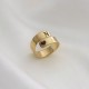 engraved spiral ring - 18k gold plated silver