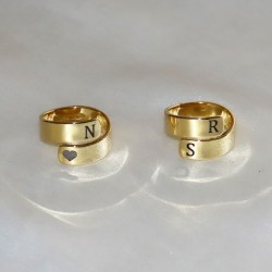 engraved spiral ring - 18k gold plated silver