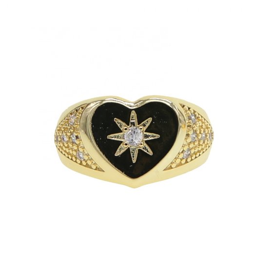 gold plated vintage design signet ring