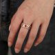 rose gold plated colorful ring