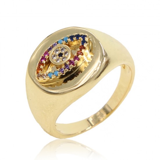 18k Gold plated ring with cubic zirconia