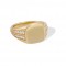 gold classic signet ring with cubic zirconia